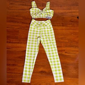 Year of Ours Lime Green Gingham Set